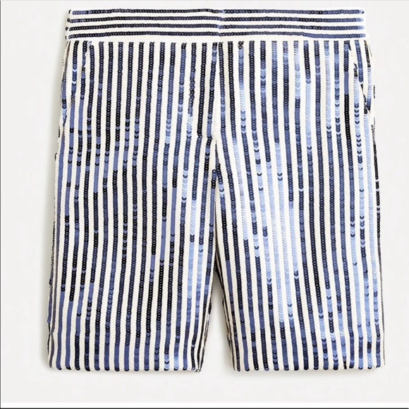 NWT J Crew Collection 10” Bermuda Short in Sequin Stripe Sz. 8